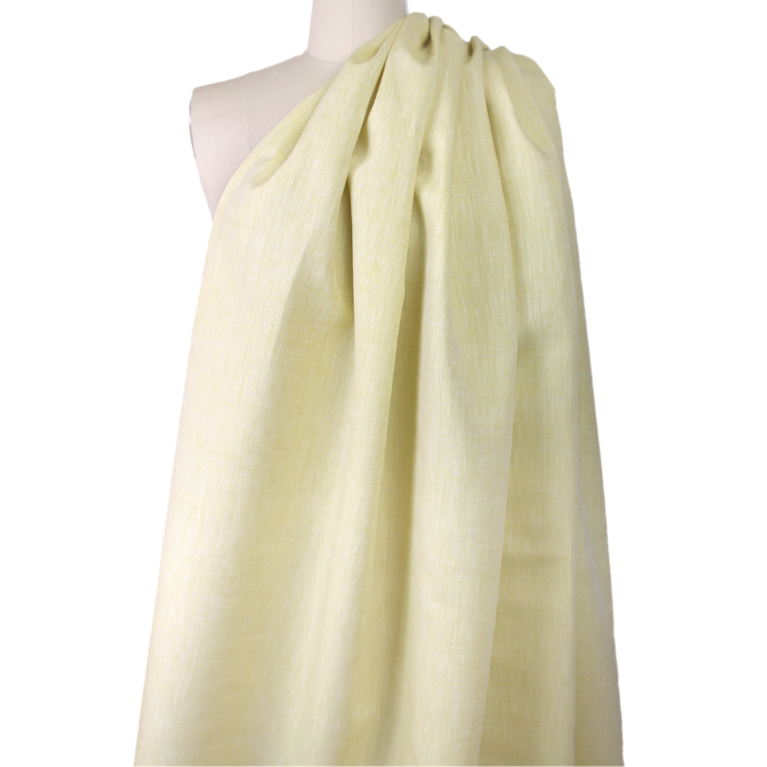 fine quality cross dye linen - buttercream/white 2 yd