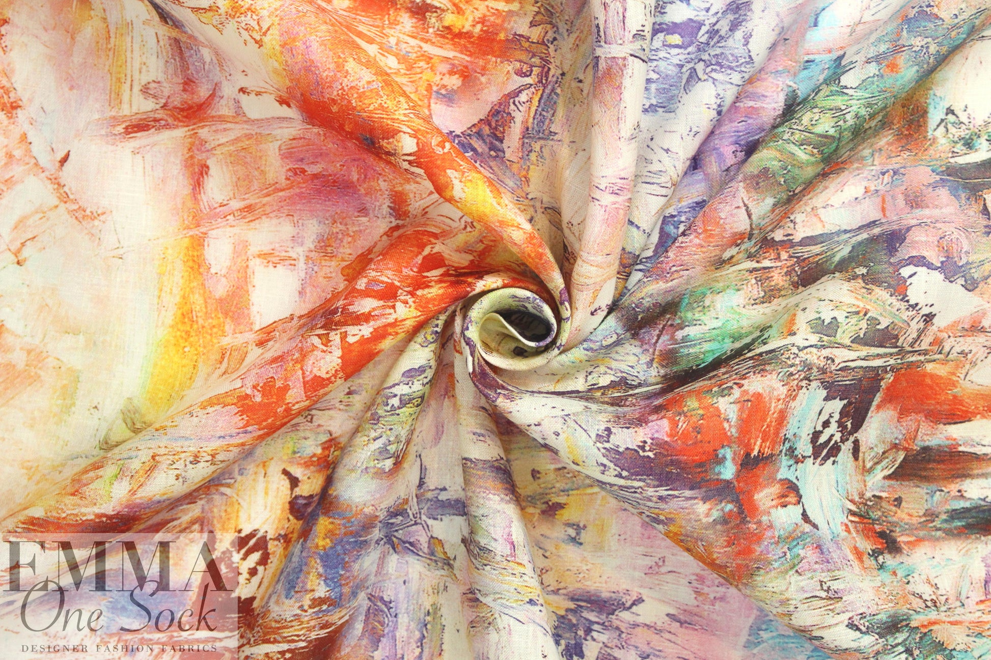 100% linen digital print - artist's palette .75 yds