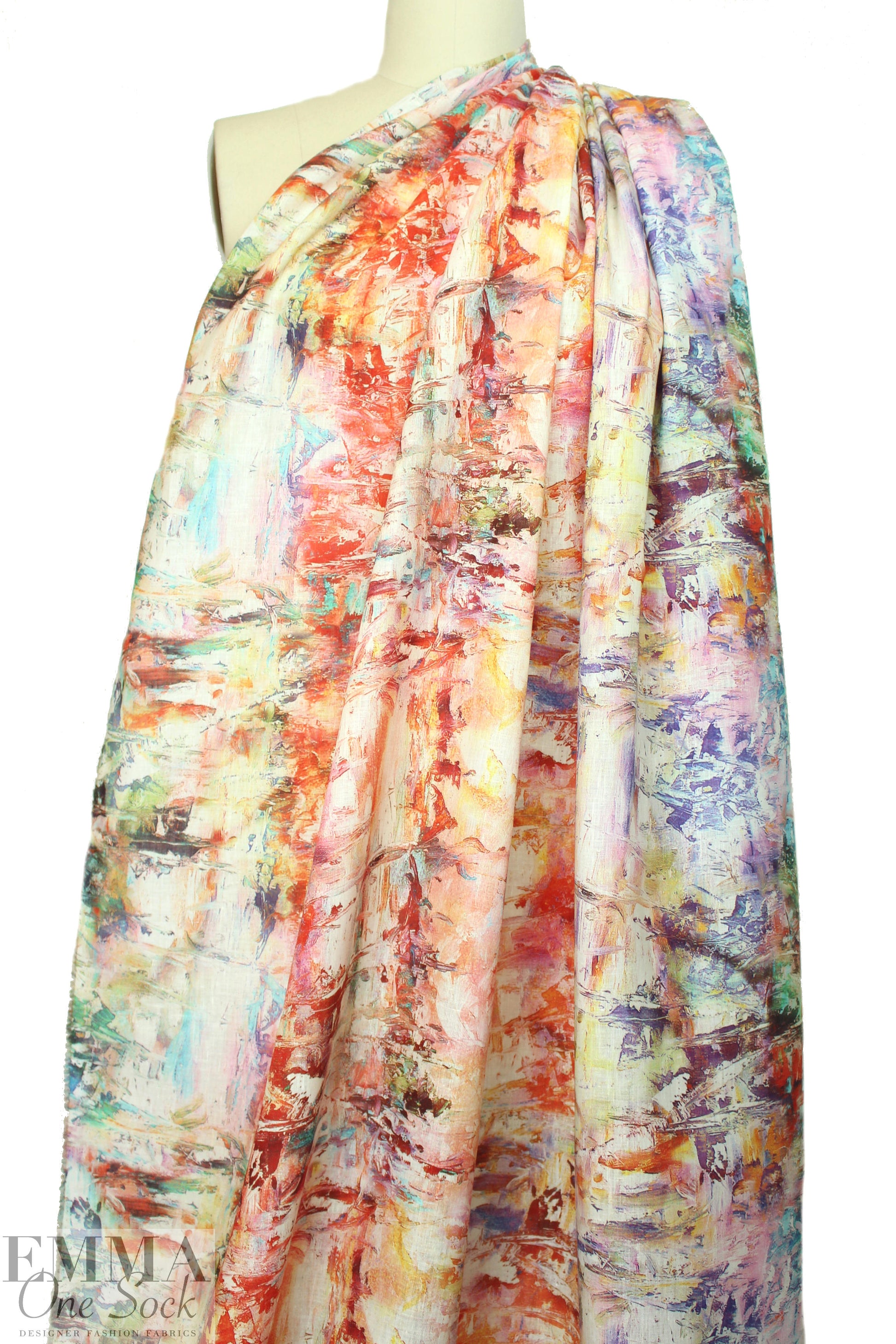100% linen digital print - artist's palette 1.875 yds