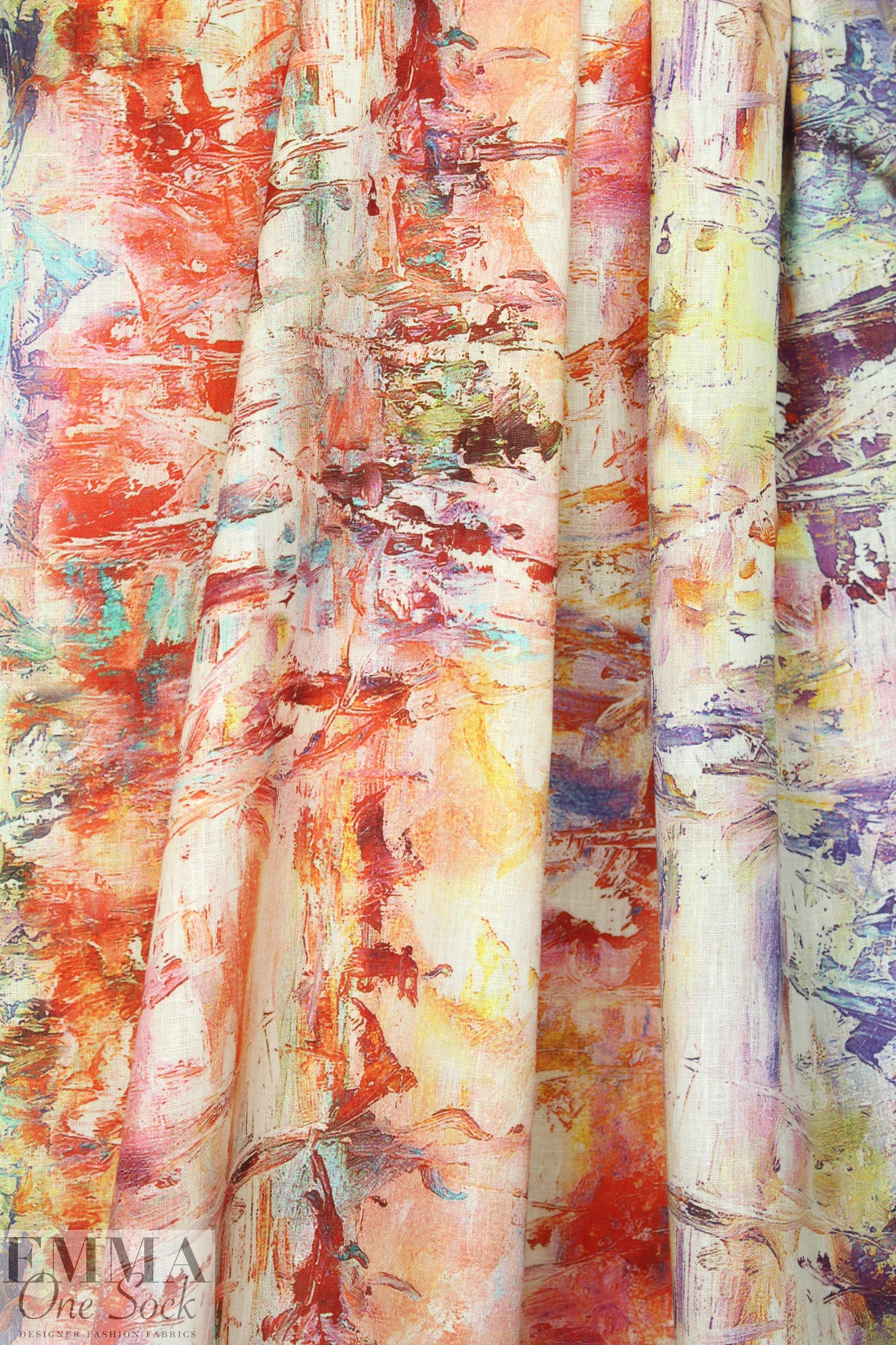 100% linen digital print - artist's palette .5 yds
