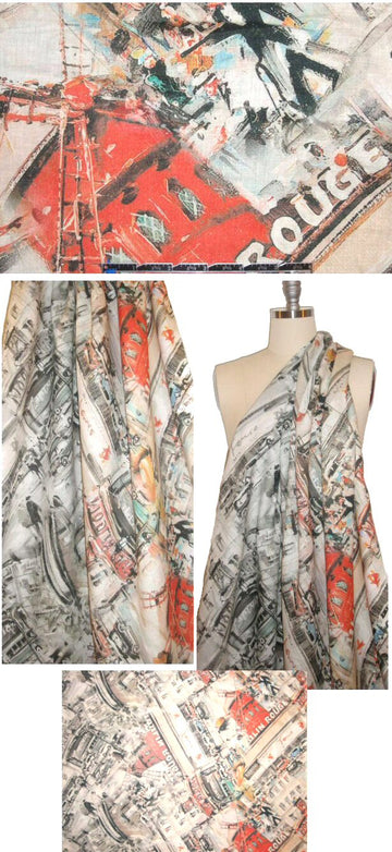 100% linen digital print - moulin rouge ombre 1.5 yds