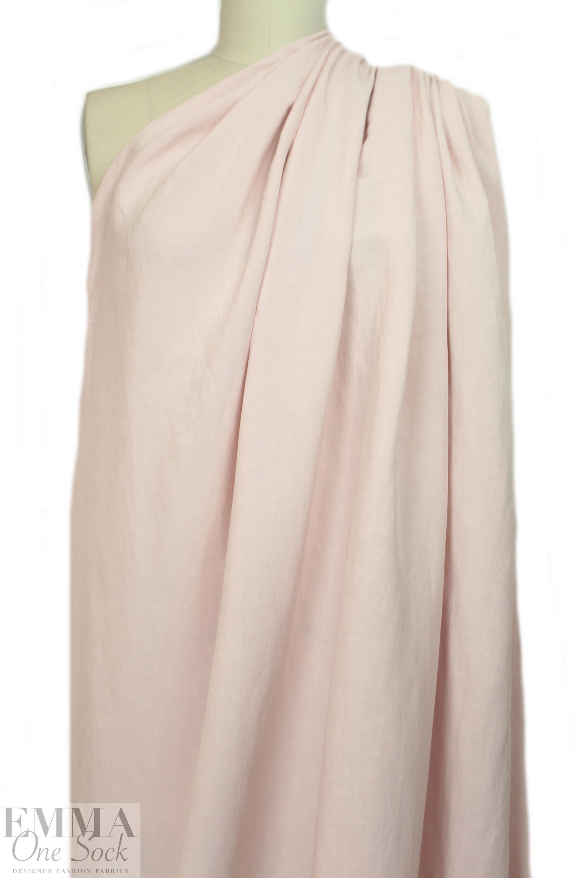 'bizet' slubby light weight linen - pale pink blush 1.75 yds