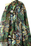 100% linen digital print - chalky leaves