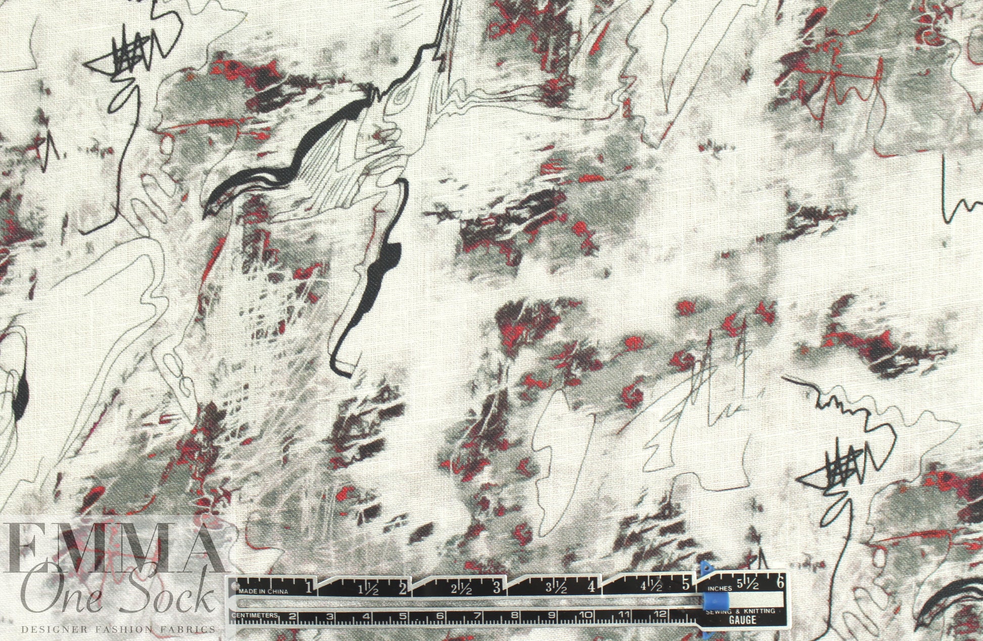 100% linen digital print - Miro' deconstructed 1 yard