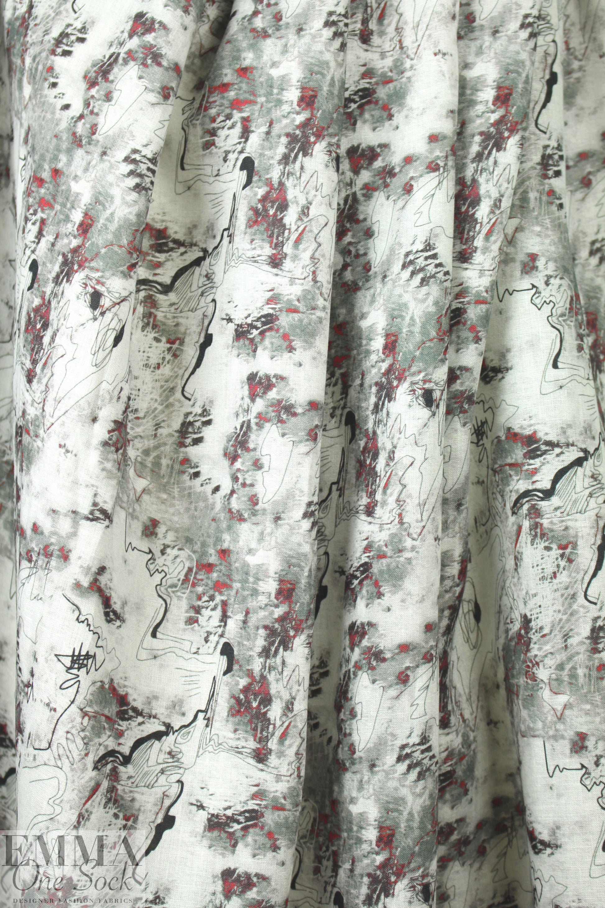100% linen digital print - Miro' deconstructed 1.625 yd