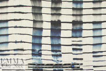 100% linen digital print - edgy indigo grid 1.1 yds