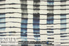 100% linen digital print - edgy indigo grid 2 yds
