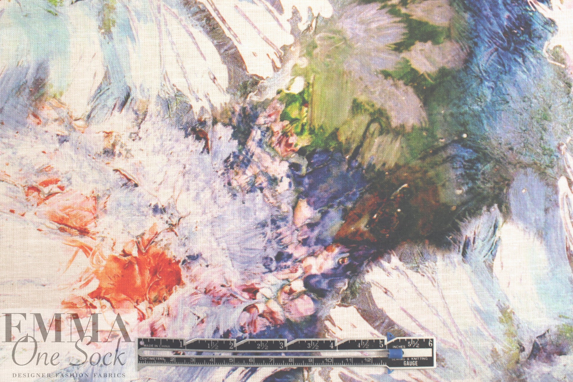 100% linen digital print - oversized painterly floral