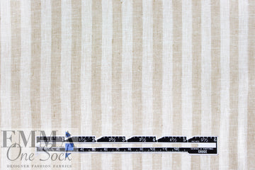 coastal stripe linen/rayon woven - beige/soft white .625 yds