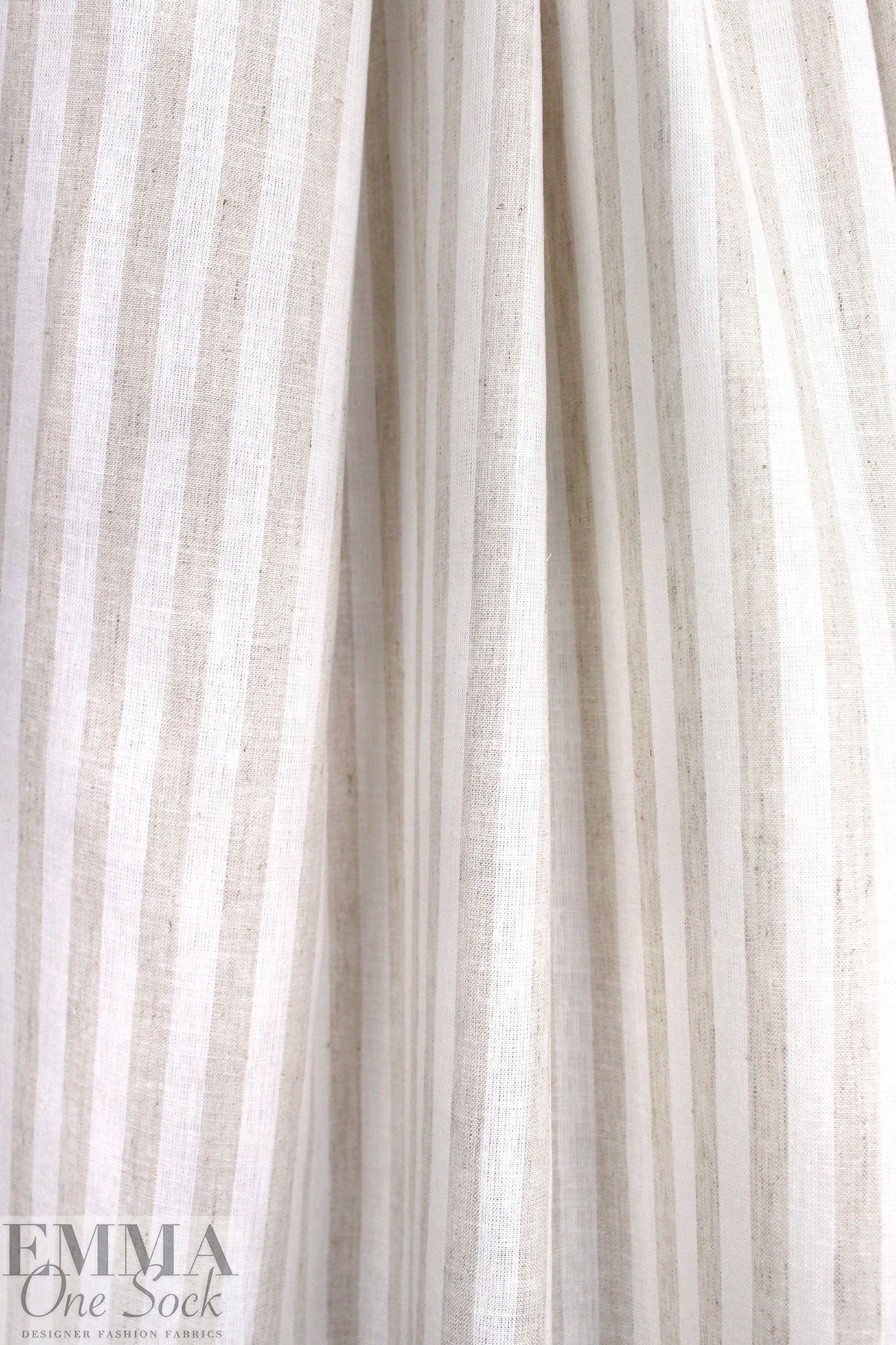 coastal stripe linen/rayon woven - beige/soft white .625 yds