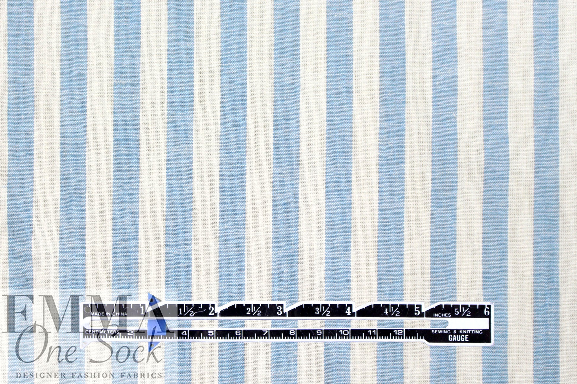 coastal stripe linen/rayon woven - chambray blue/soft white 2.25 yd