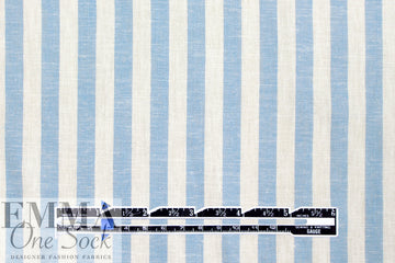coastal stripe linen/rayon woven - chambray blue/soft white 2.25 yd