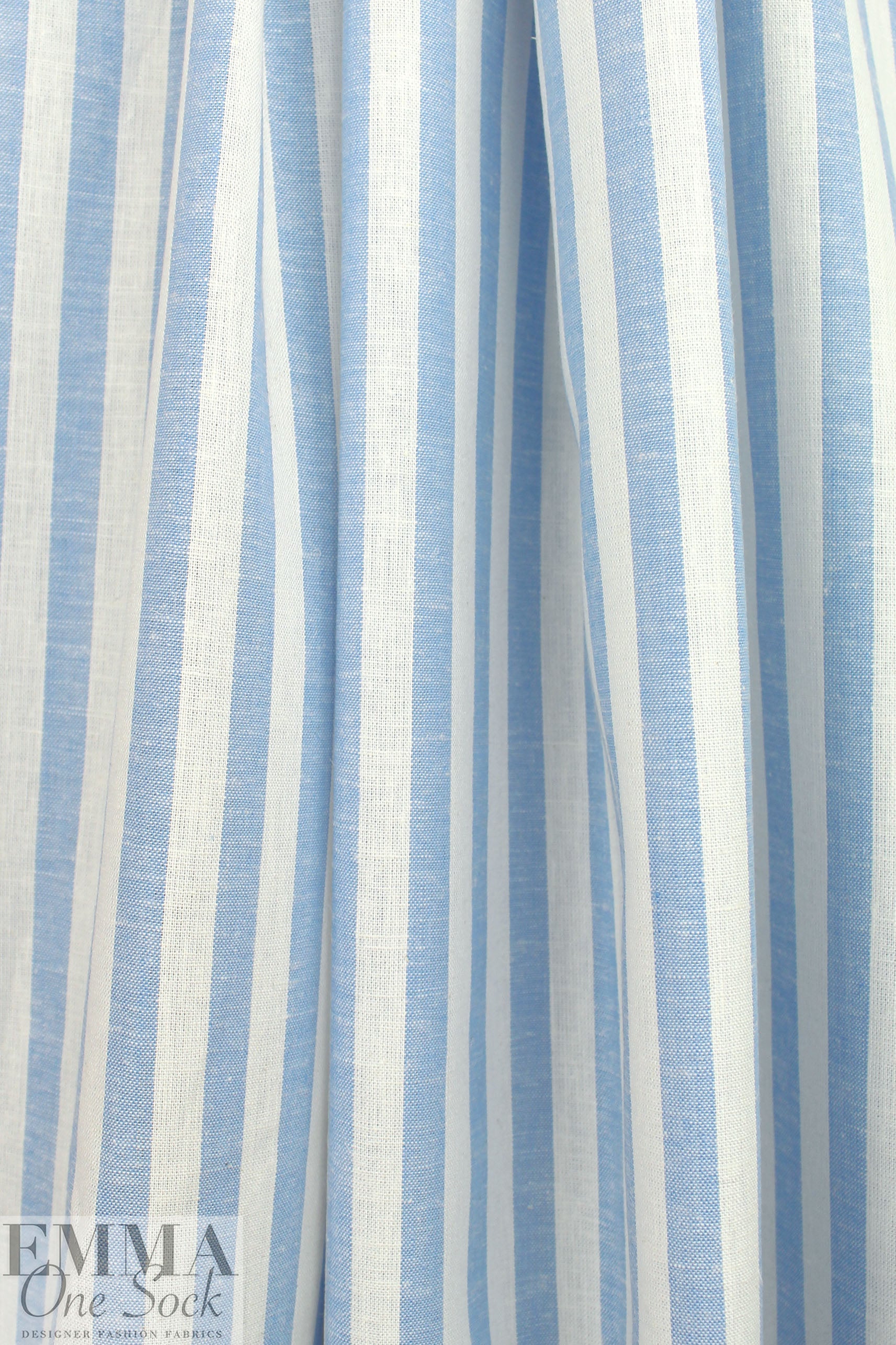 coastal stripe linen/rayon woven - chambray blue/soft white 2.25 yd