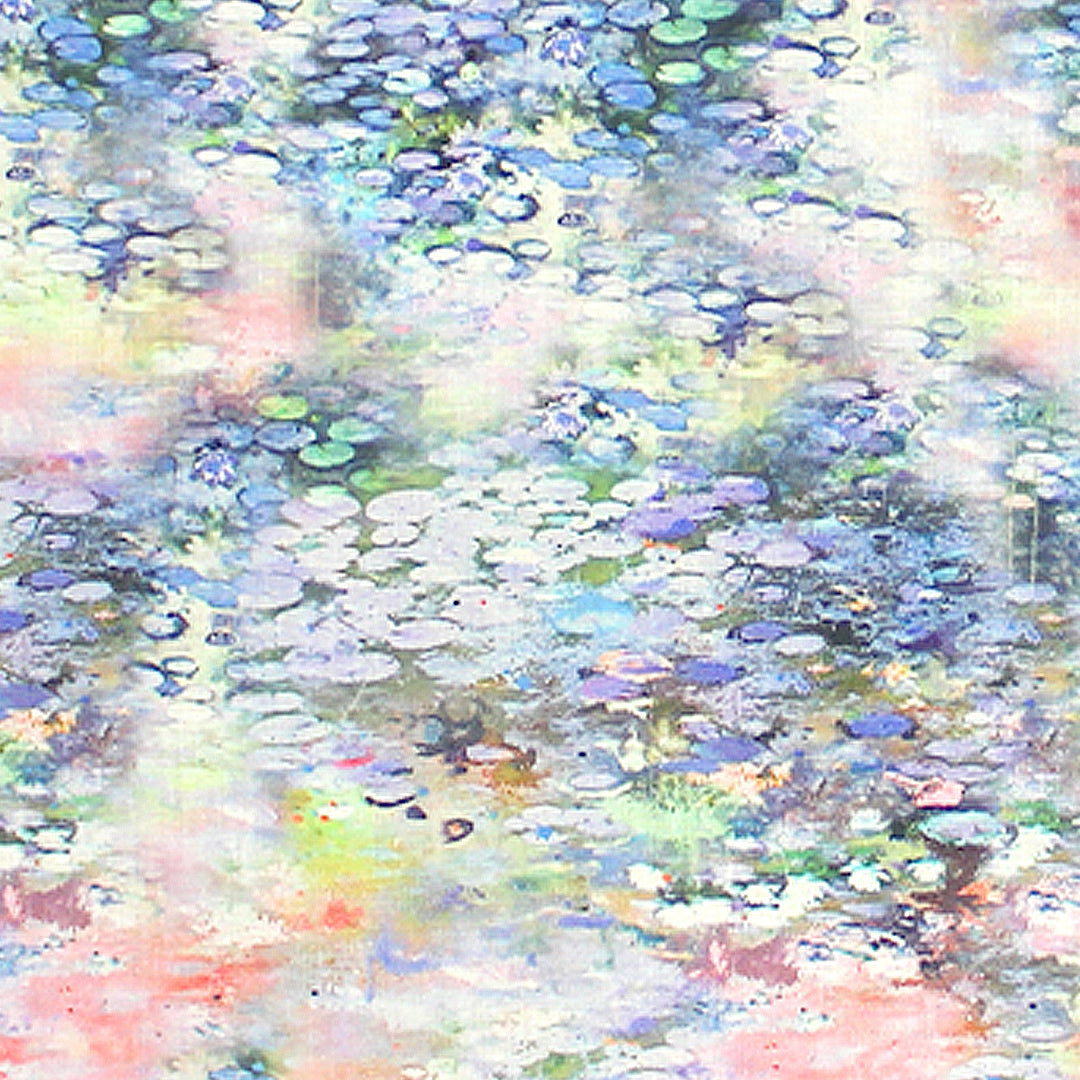 100% linen digital print - impressionistic water lilies 1.25 yds