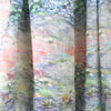 100% linen digital print - impressionistic water lilies 1.25 yds