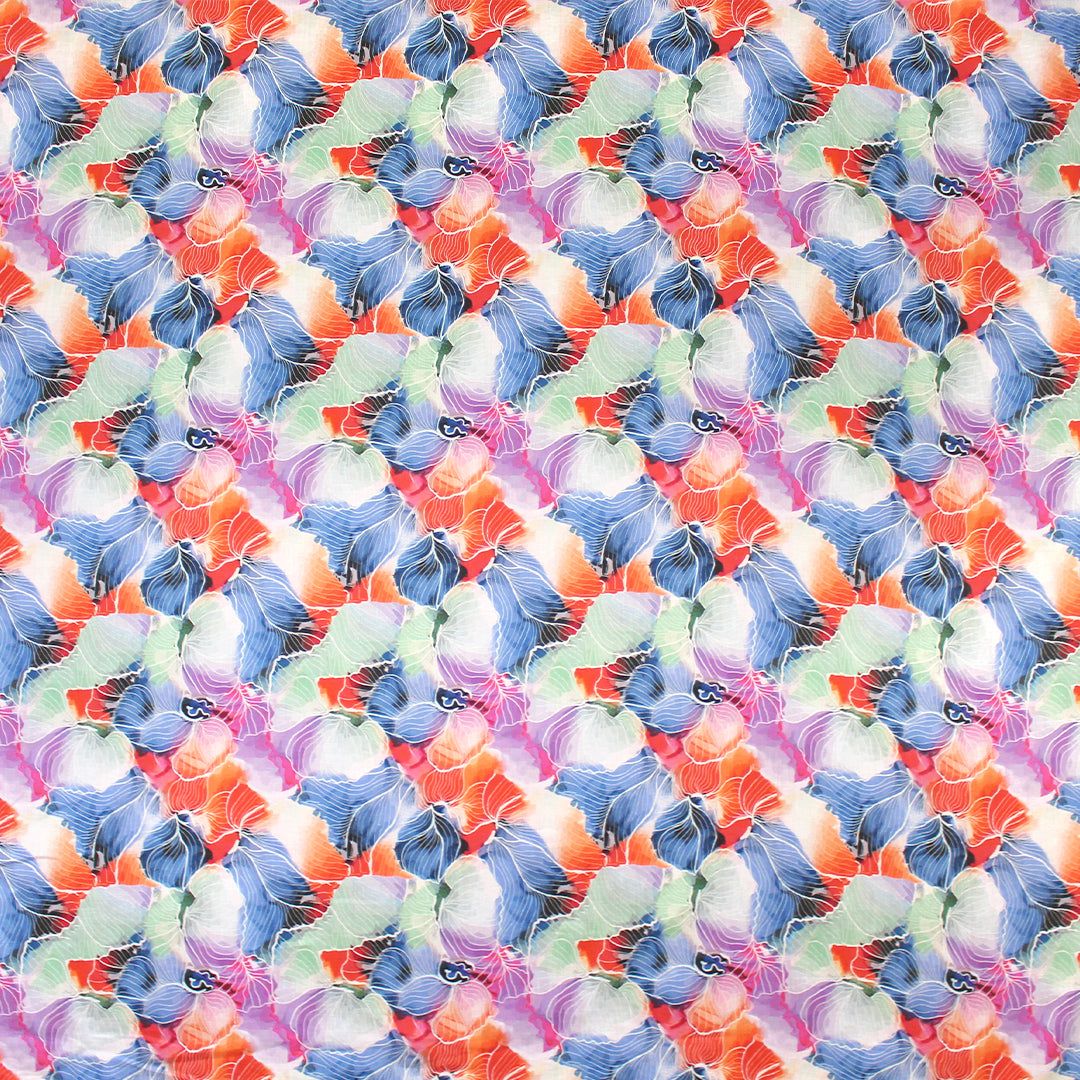 100% linen digital print - painted petals 1.125 yd