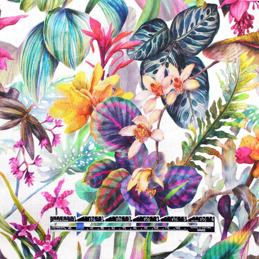 100% linen digital print - exotic garden 2 yd