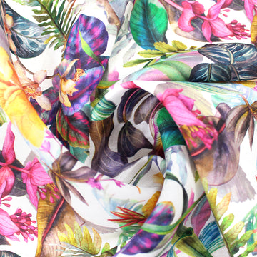 100% linen digital print - exotic garden