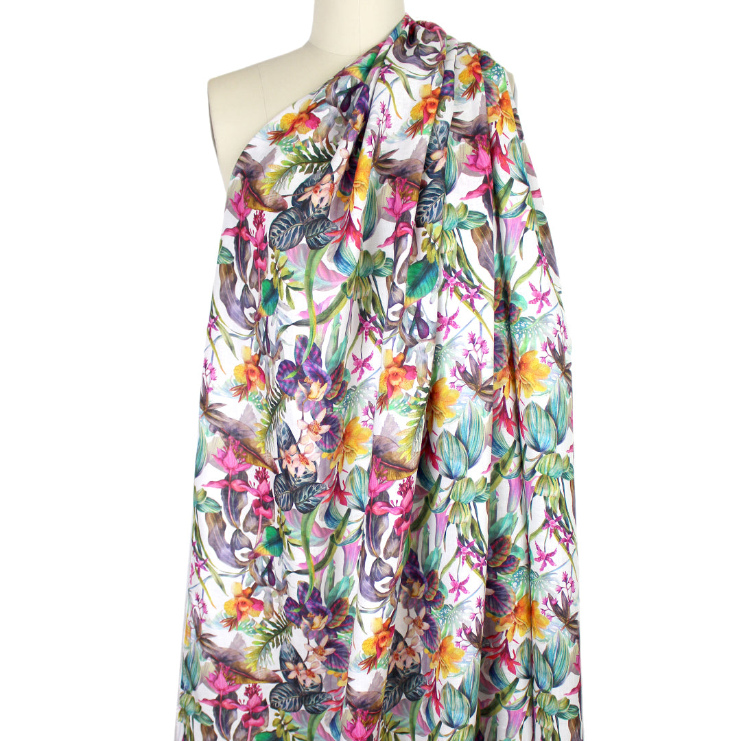 100% linen digital print - exotic garden 2 yds