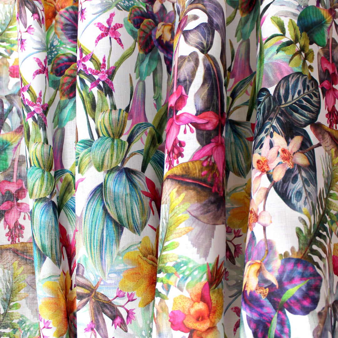 100% linen digital print - exotic garden 2 yds