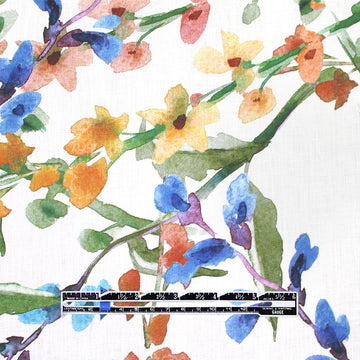 100% linen digital print - budding blossoms 1.25 yds