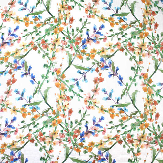 100% linen digital print - budding blossoms