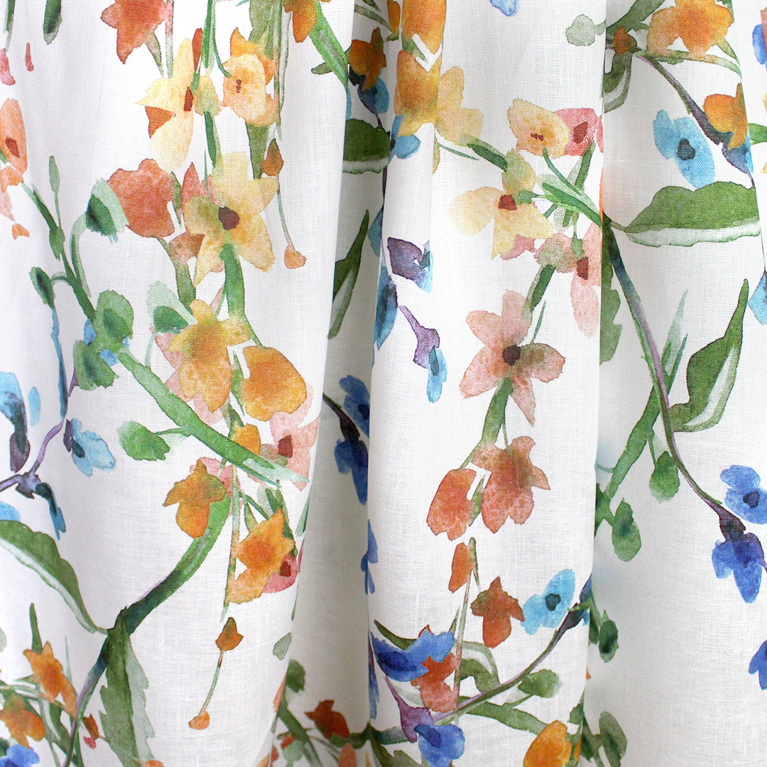 100% linen digital print - budding blossoms 1.25 yds