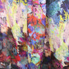 abstract floral linen digital print - magenta/indigo 1.375 yds