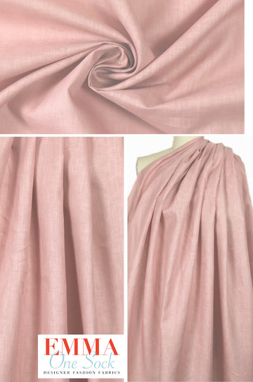 Italian light weight linen - pink blush 1.5 yds Minor Flaw