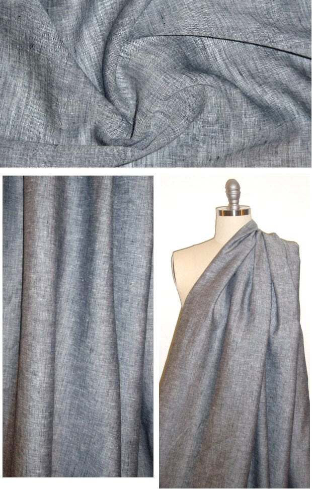 cross-dye lightweight linen - black/cream