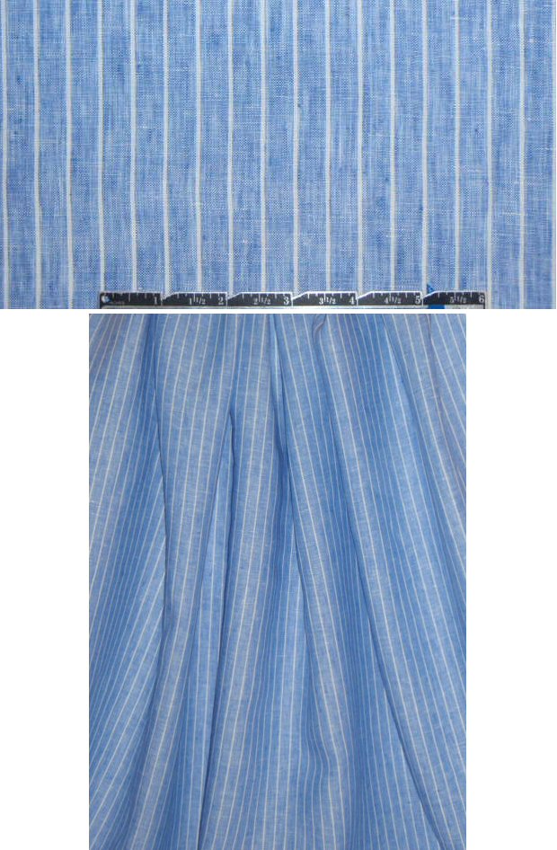 blue/white stripe linen woven shirting