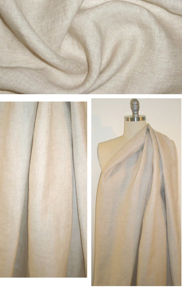 medium weight linen 'twisty weave' - natural 1 yard