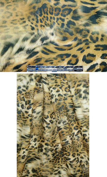 'focus on leopard' digital linen print - desert gold
