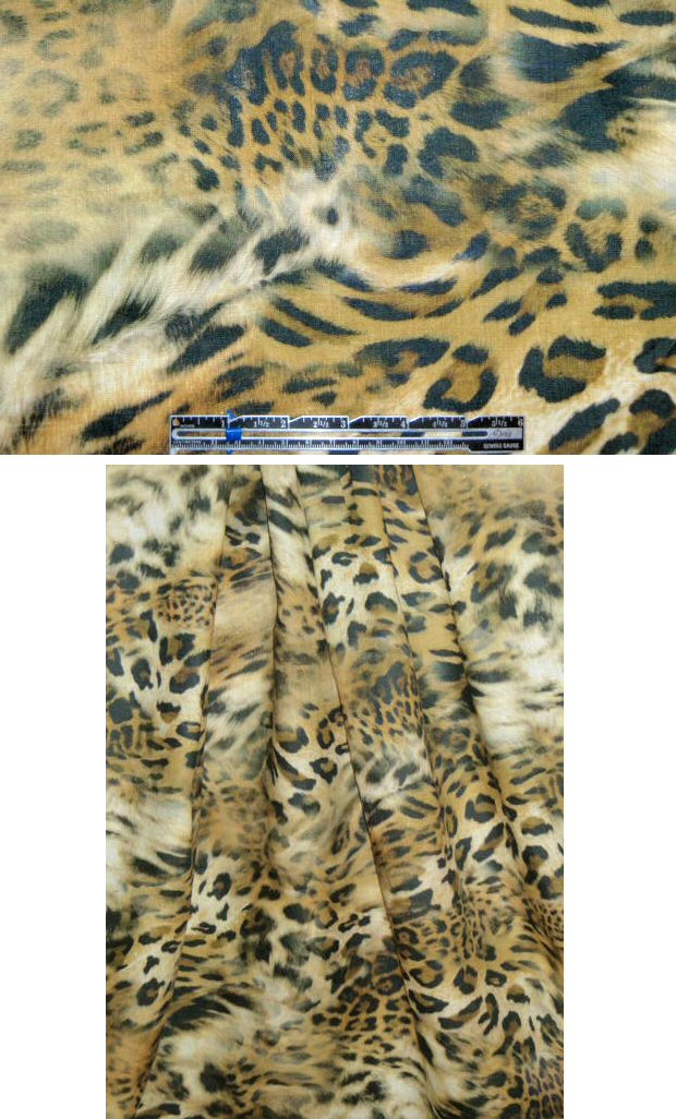 'focus on leopard' digital linen print - desert gold 1.625 yd