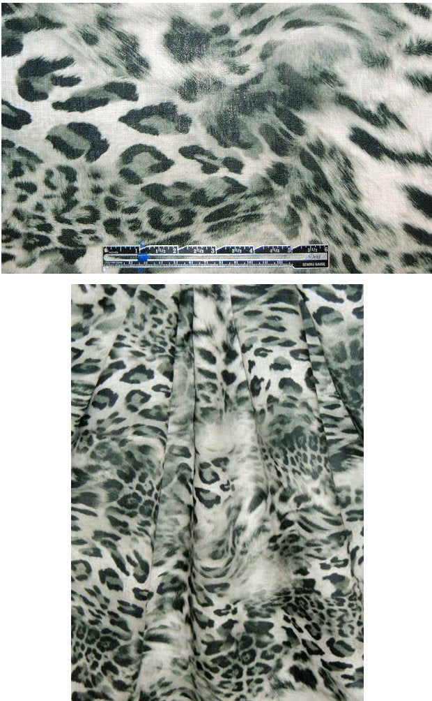 'focus on leopard' digital linen print - forest-gray