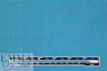 medium weight micro houndstooth linen woven - turquoise/fog .625 yds