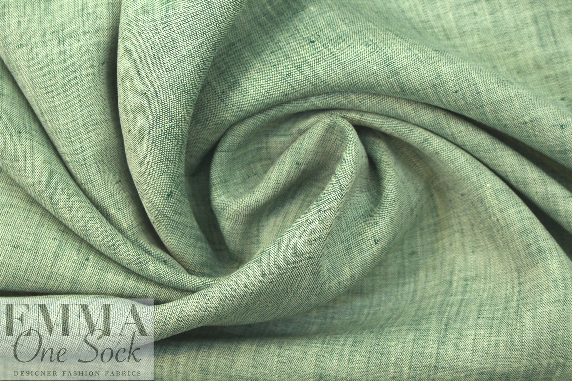 fine quality cross dye linen - spruce/white 2 yd