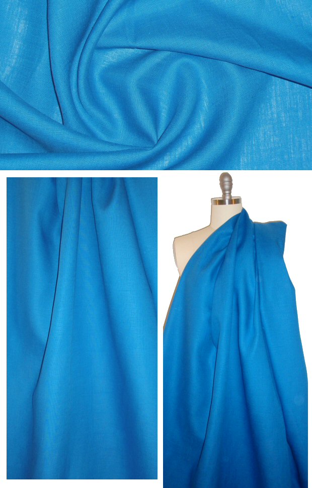 Italian medium weight linen - vivid blue 1.625 yd