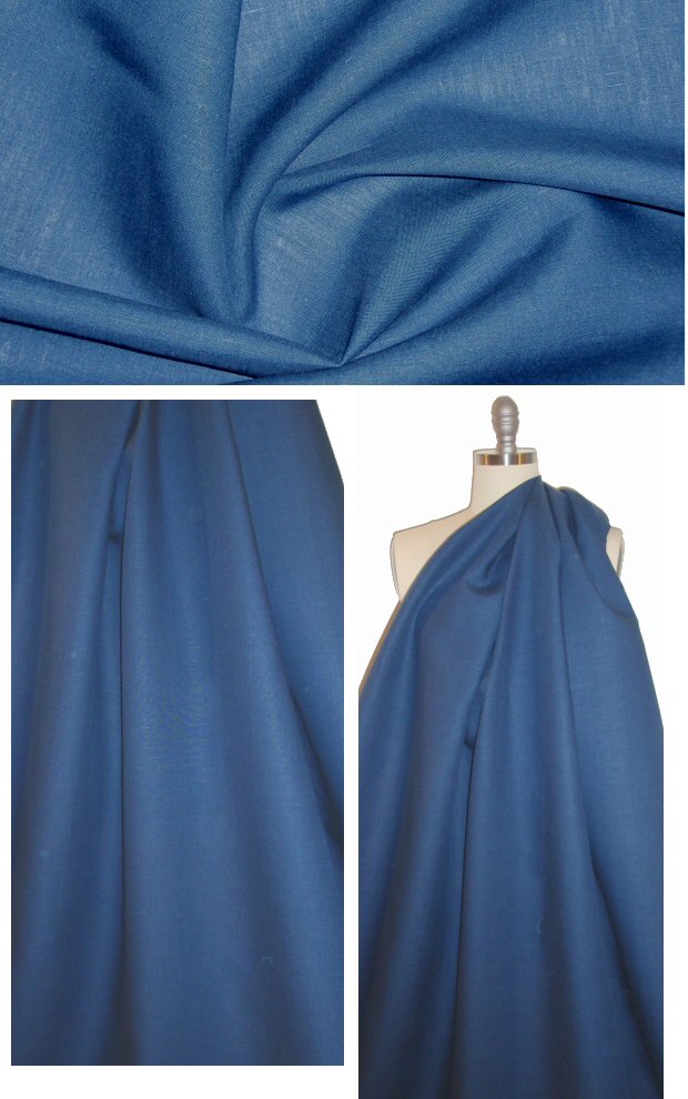 Italian medium weight linen - soft navy 1.66 yd