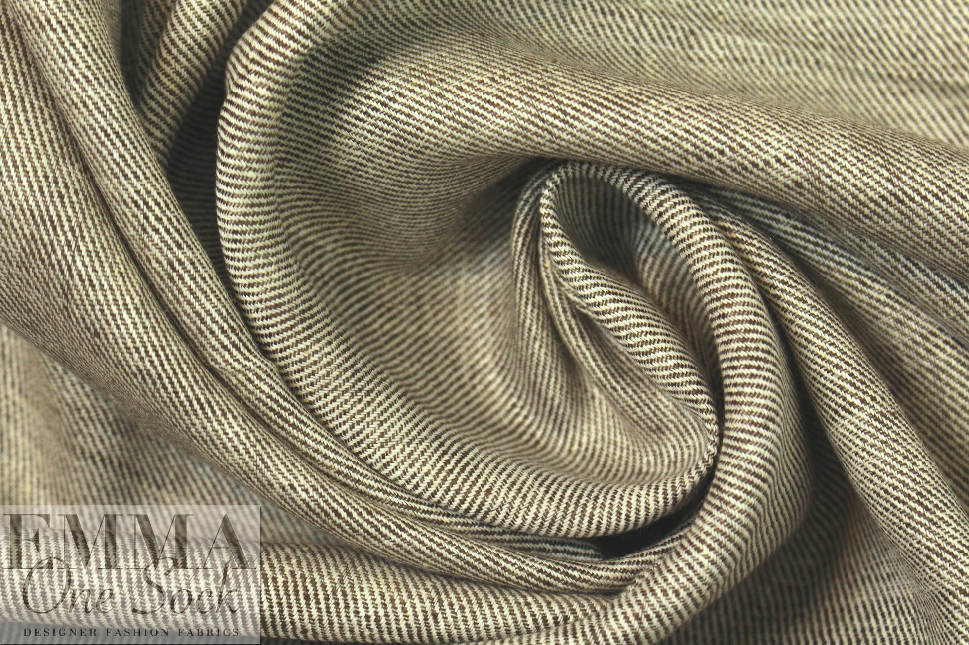 European medium weight linen woven - taupey twill 2 yds