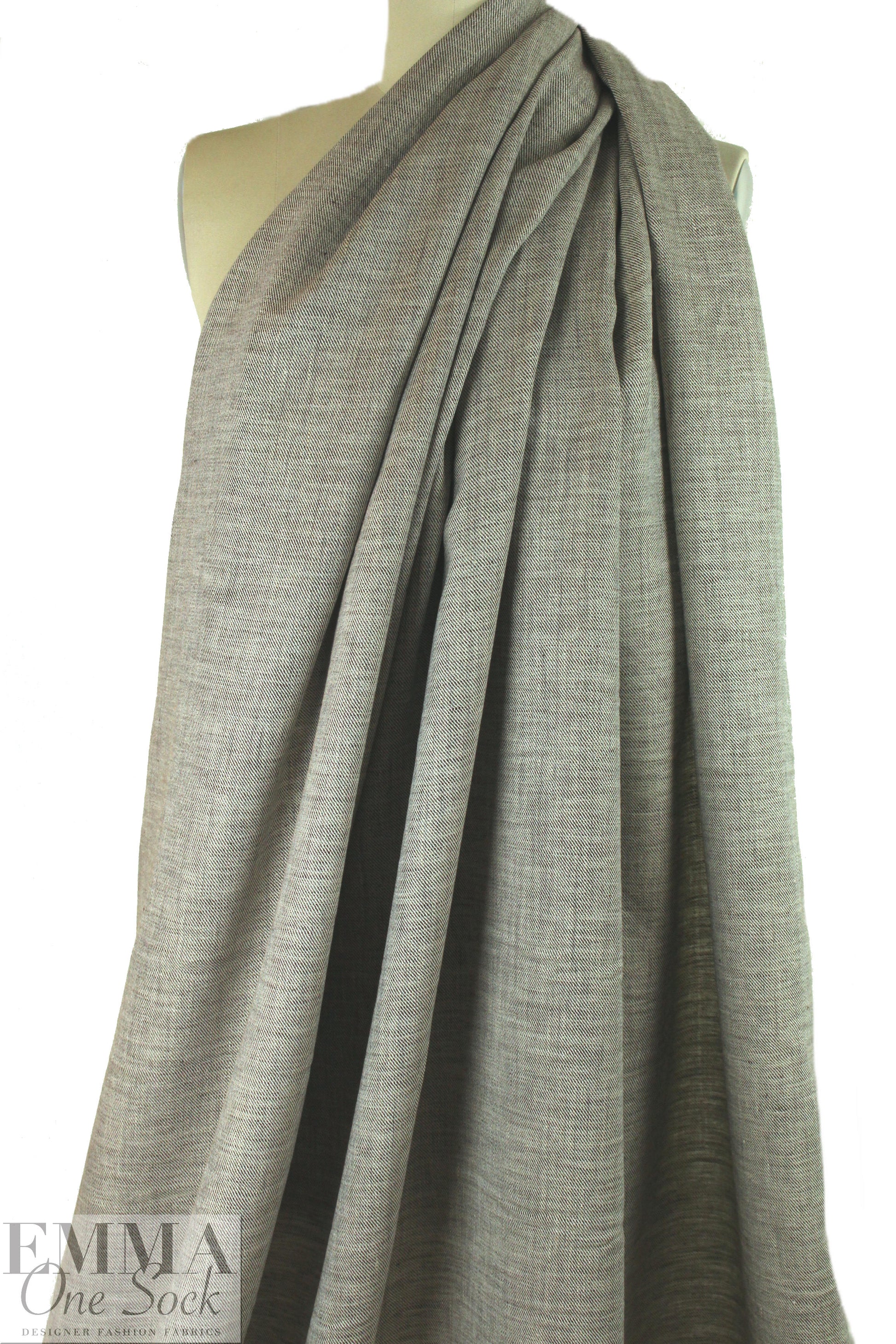 European medium weight linen woven - taupey twill