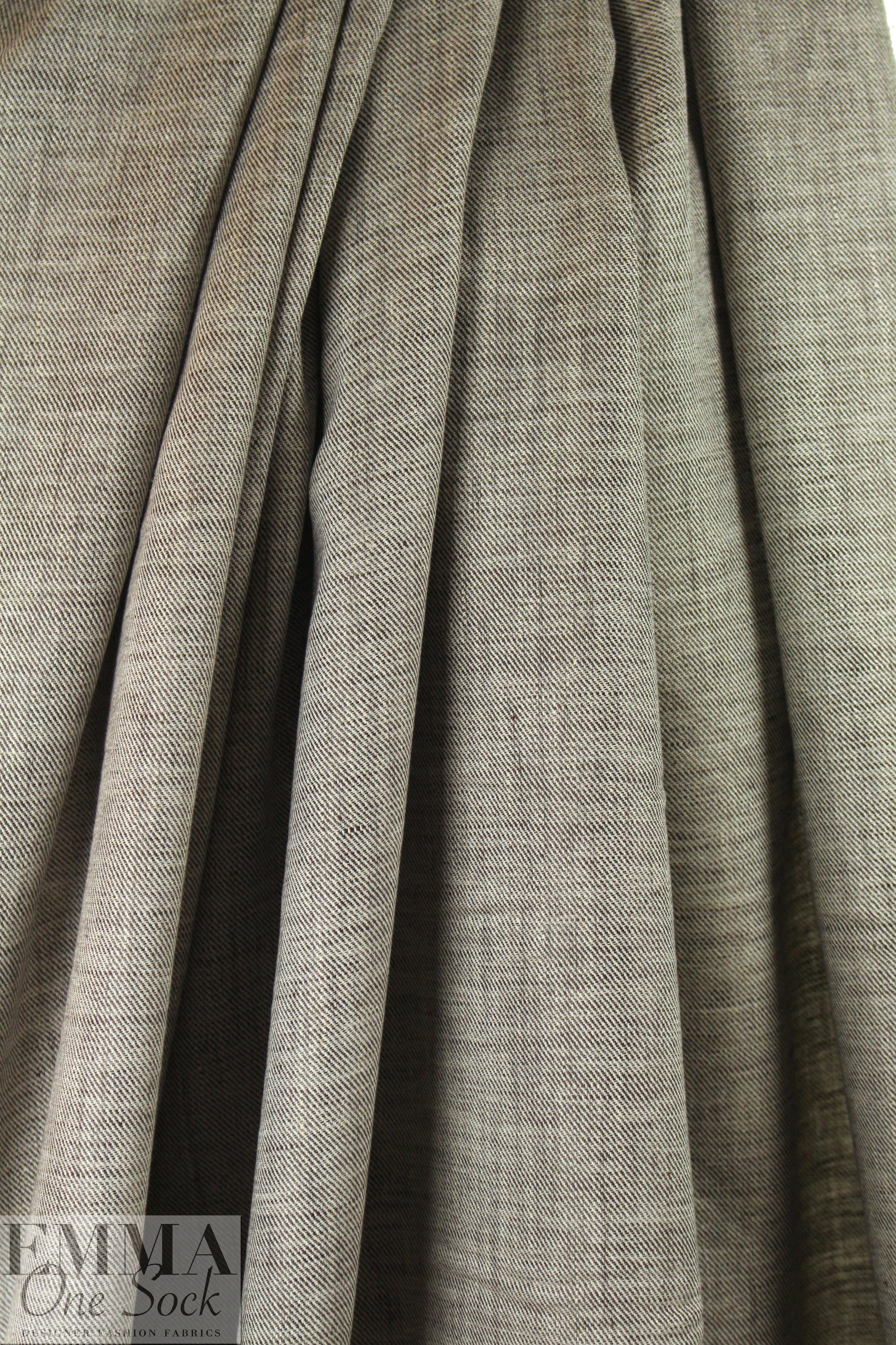 European medium weight linen woven - taupey twill