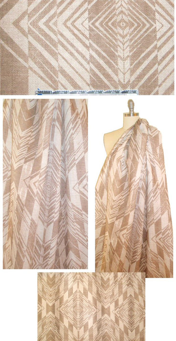 CA designer neutrals graphic printed linen woven 2 yd