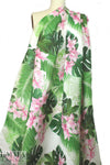 100% linen digital print - lilies and ferns