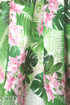 100% linen digital print - lilies and ferns