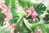 100% linen digital print - lilies and ferns