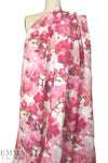 100% linen digital print - pink blossoms