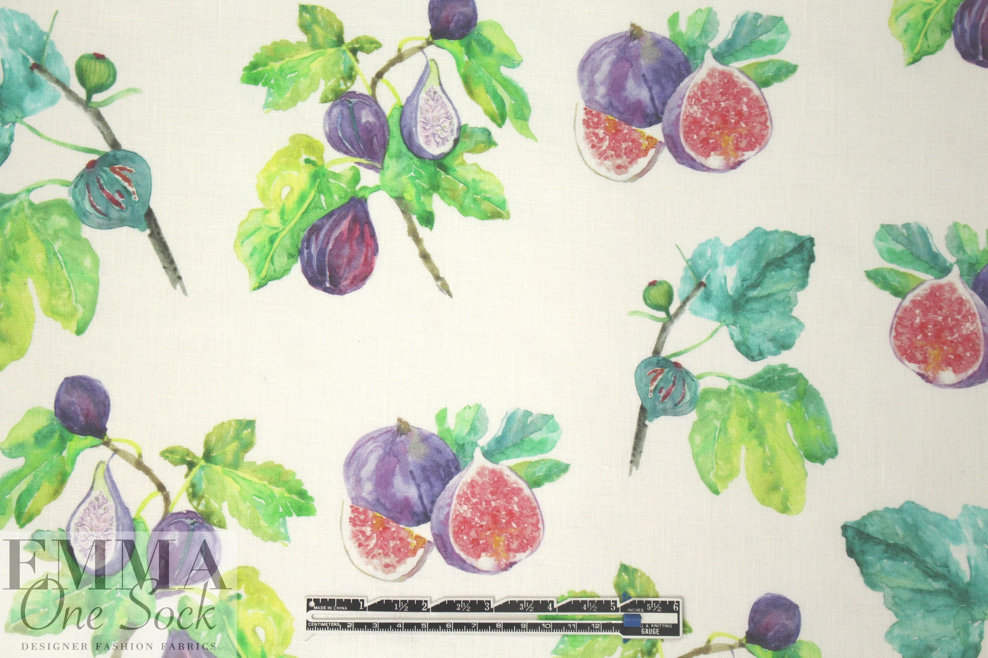 100% linen digital print - fig harvest 1.125 yds