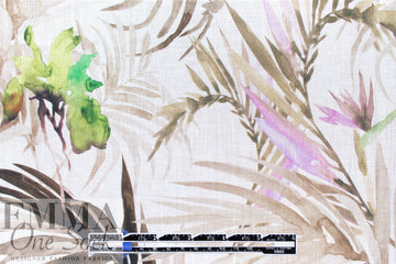 European linen digital print - zebra palms 1.75 yd
