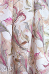 European linen digital print - winding flowers 1.125 yds
